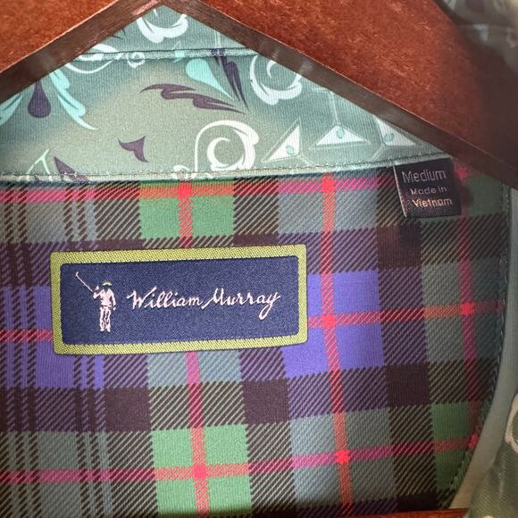 William Murray Men’s M Golf Polo Shirt Turquoise Martini Stretch Performance EUC - Picture 3 of 10